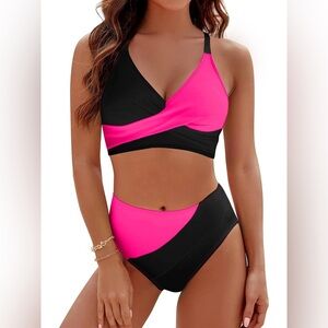 Rosvigor Womens Swimsuits Two Piece Bathing Suits Color Block